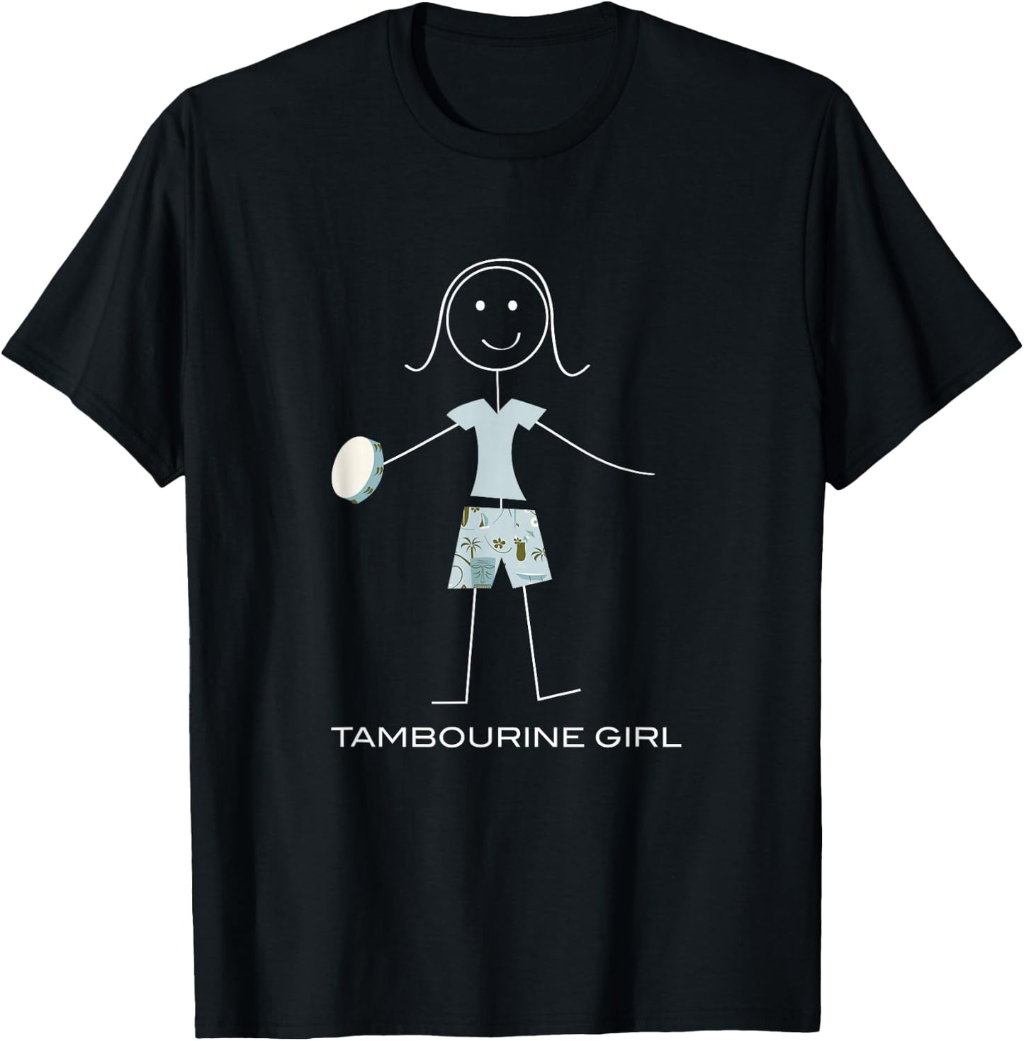 Funny women's tambourine, girls' musician gifts T-Shirt - T-Shirt | Black