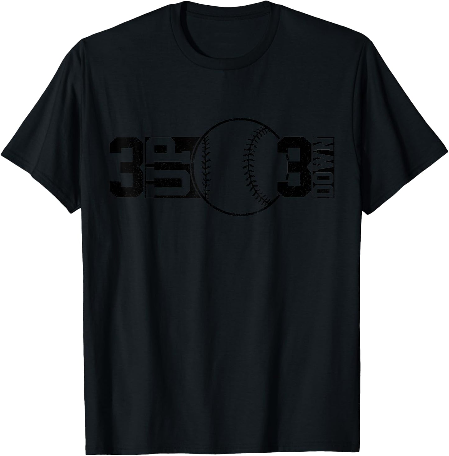 3 up 3 down baseball fan funny Gift T-Shirt - T-Shirt | Black