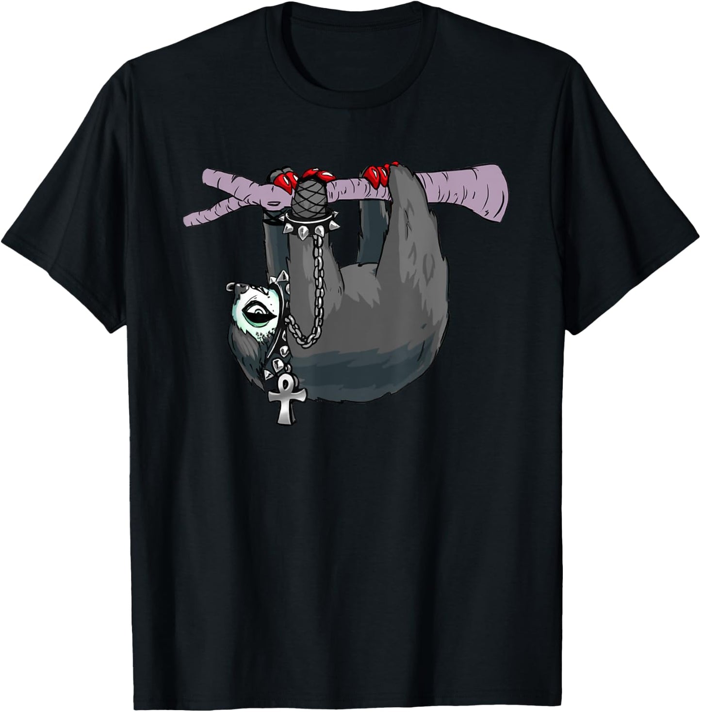Funny Goth Sloth T-Shirt - T-Shirt | Black