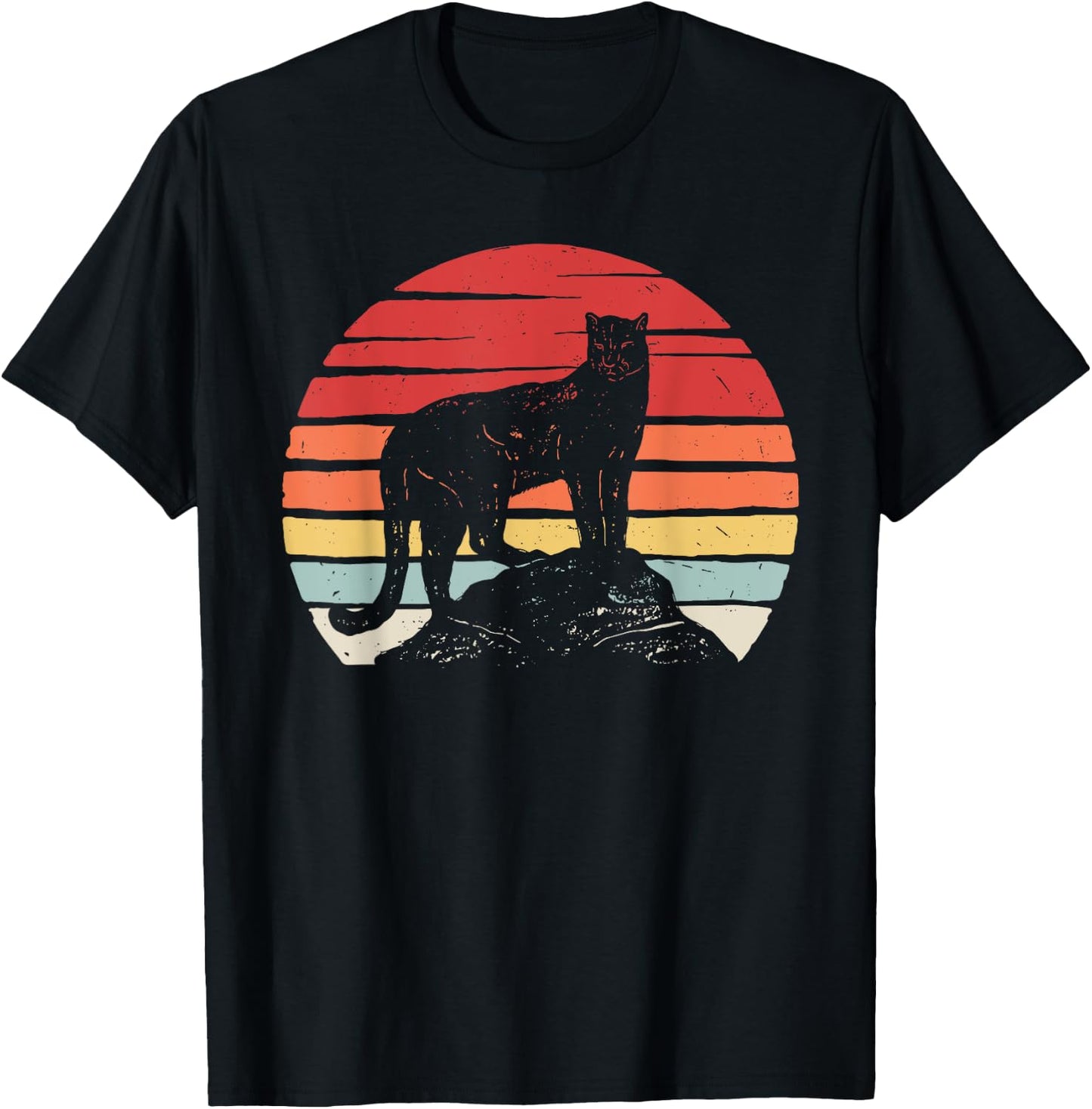 Vintage Retro Cougar T-Shirt - T-Shirt | Black
