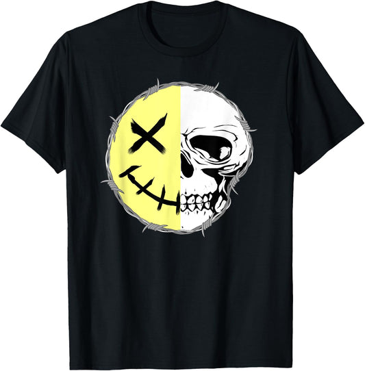 Smile Skull Skeleton Face Skull T-Shirt - T-Shirt | Black