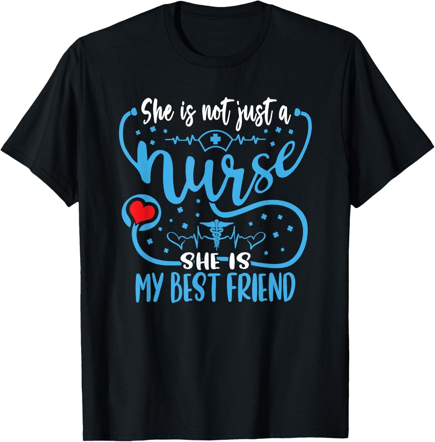 My Best Friend Is A Nurse Proud Nurse's Friend RN LPN Buddy T-Shirt - T-Shirt | Black