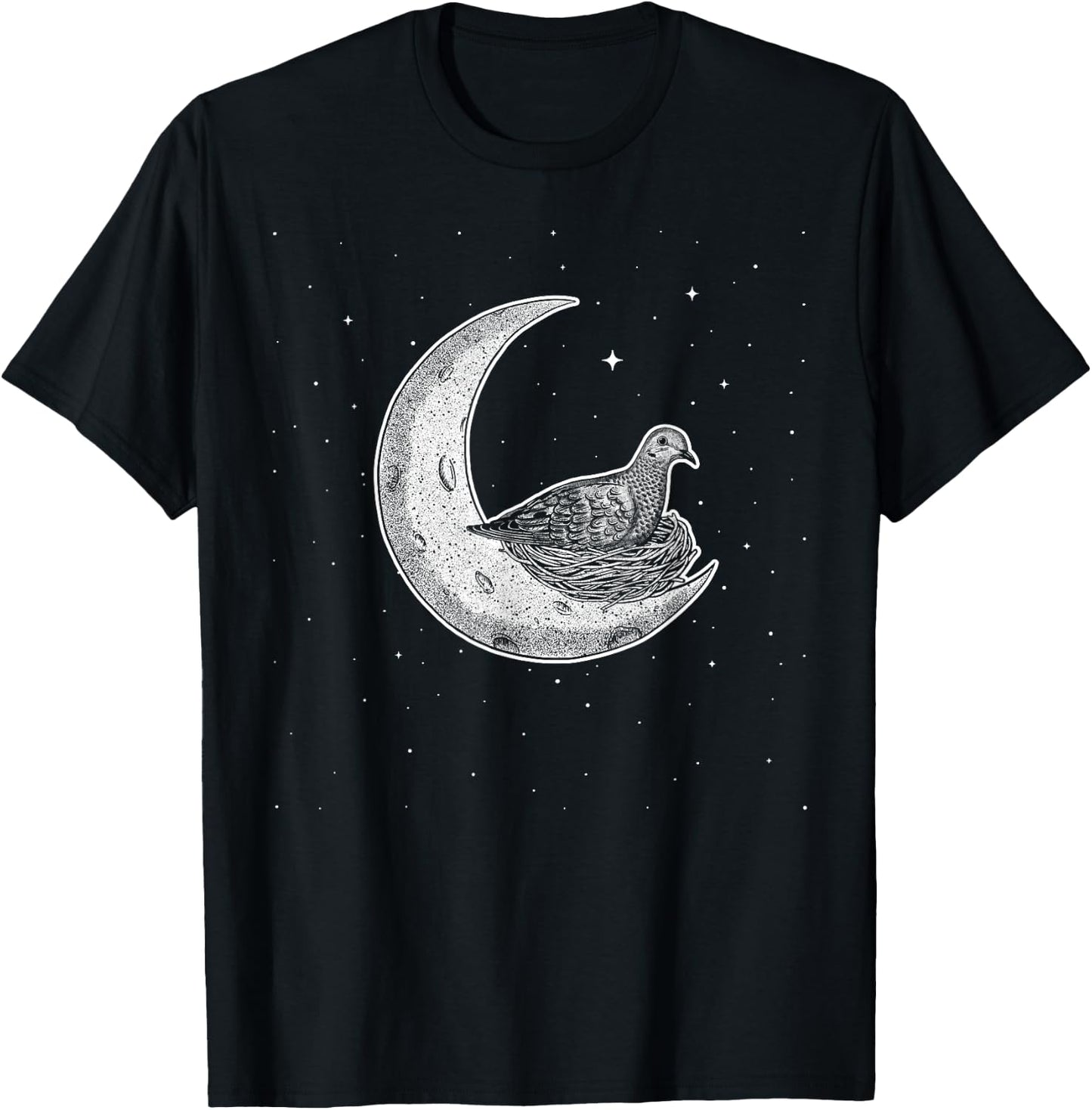 Mourning Dove in Crescent Moon T-Shirt - T-Shirt | Black