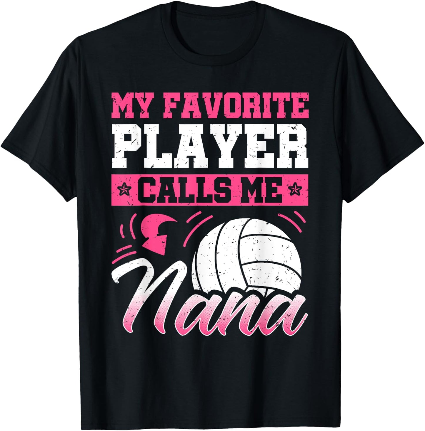Nana Volleyball Fan Player Grandmother Team Sport Spiker T-Shirt - T-Shirt | Black