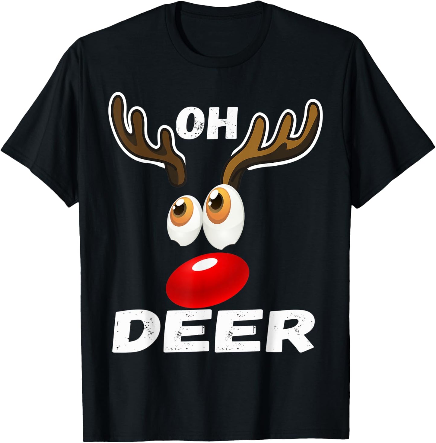 Oh Deer! Christmas Cool Deer Funny Humor Pajama Gifts T-Shirt - T-Shirt | Black