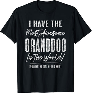 Hilarious Pet Lover Grandpa Grandma Gag Granddog Women Kids T-Shirt - T-Shirt | Black