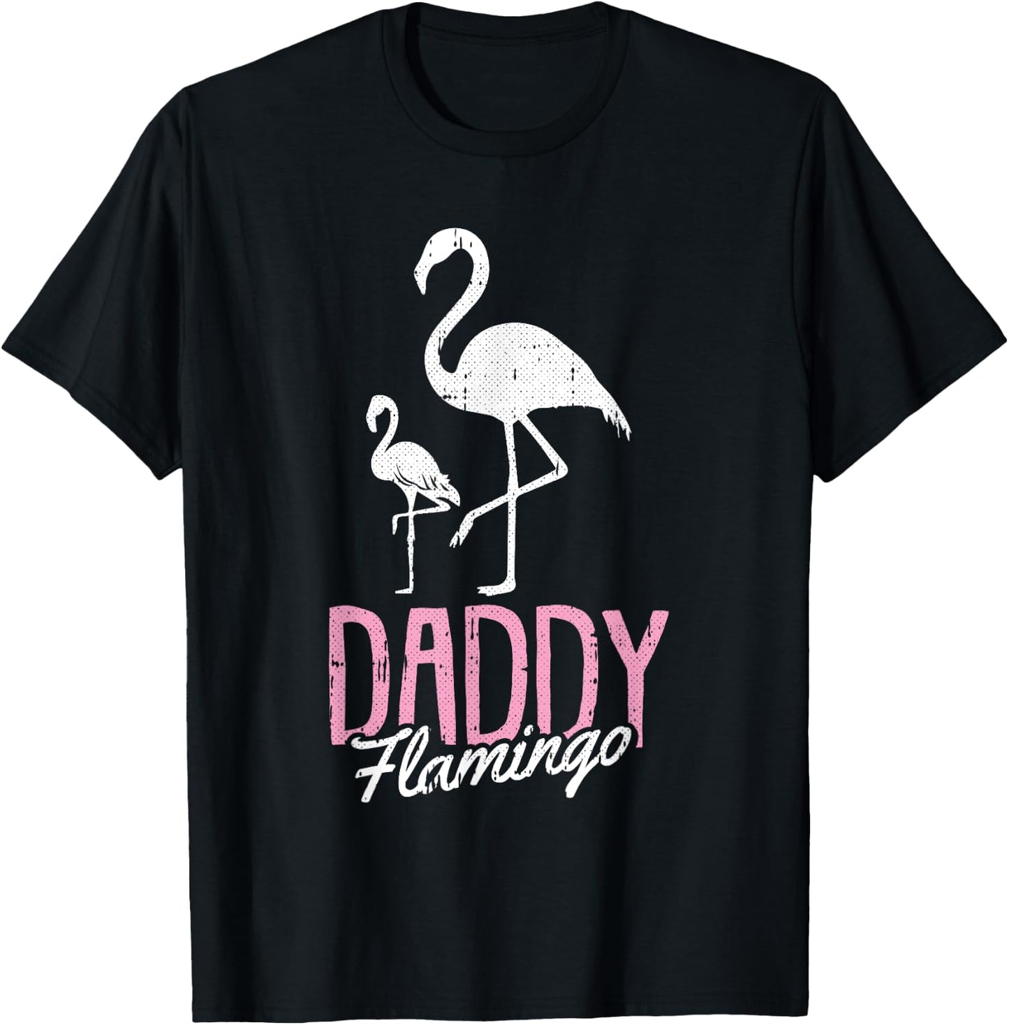 Daddy Flamingo Fathers Day Cute Bird Summer Papa Dad-a Pops Women Girls Kids T-Shirt - T-Shirt | Black