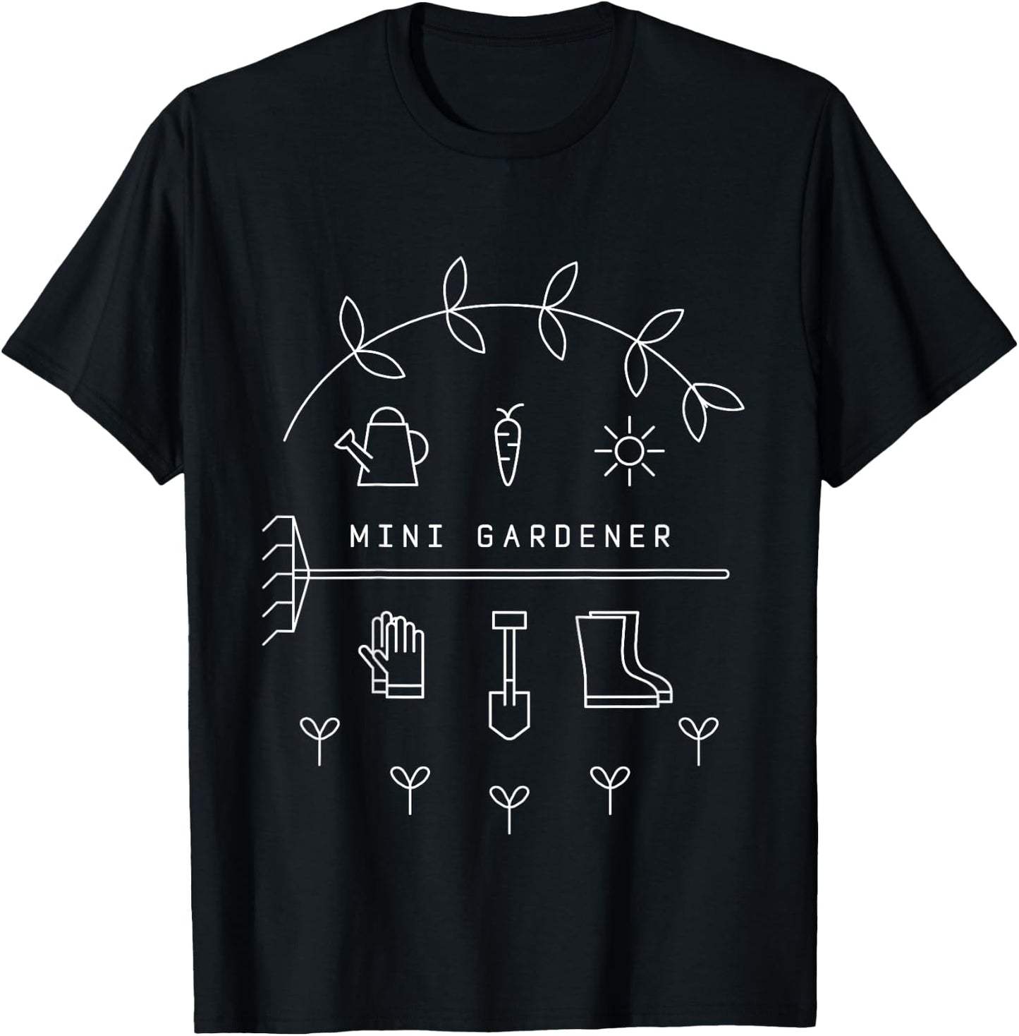 Kids Mini Gardener Kids Garden Gardening Flowers Plants T-Shirt - T-Shirt | Black