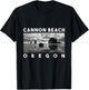 Oregon Cannon Beach Skyline Haystack Rock Travel Souvenir T-Shirt - T-Shirt | Black
