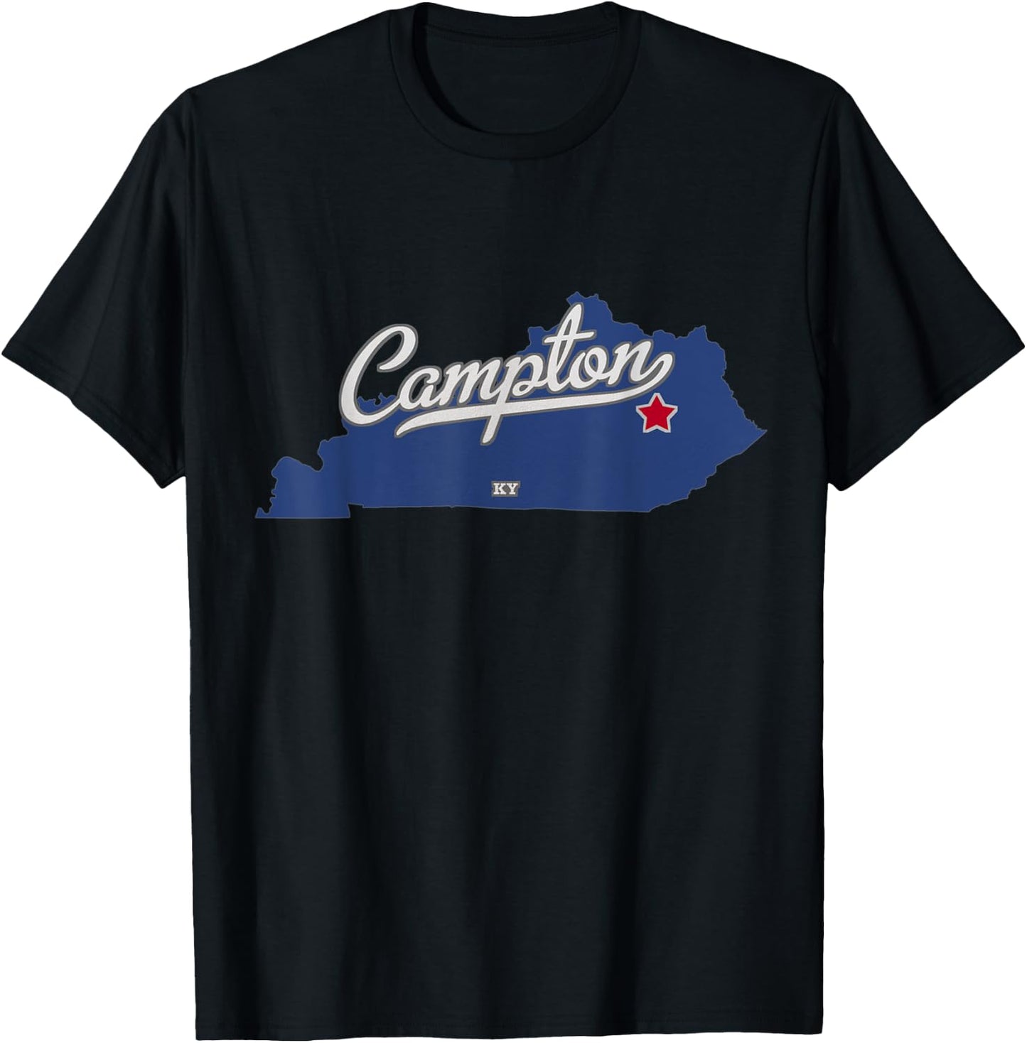 Campton Kentucky KY Map T-Shirt - T-Shirt | Black