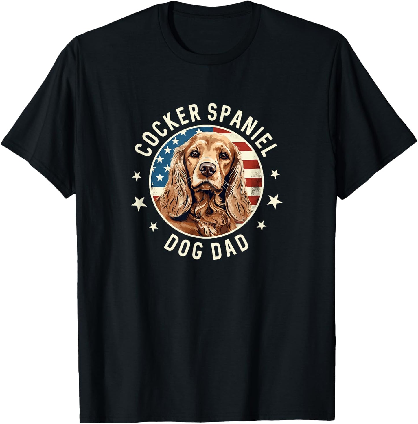 Cocker Spaniel Gifts Golden Cocker Spaniel Dog Dad T-Shirt - T-Shirt | Black