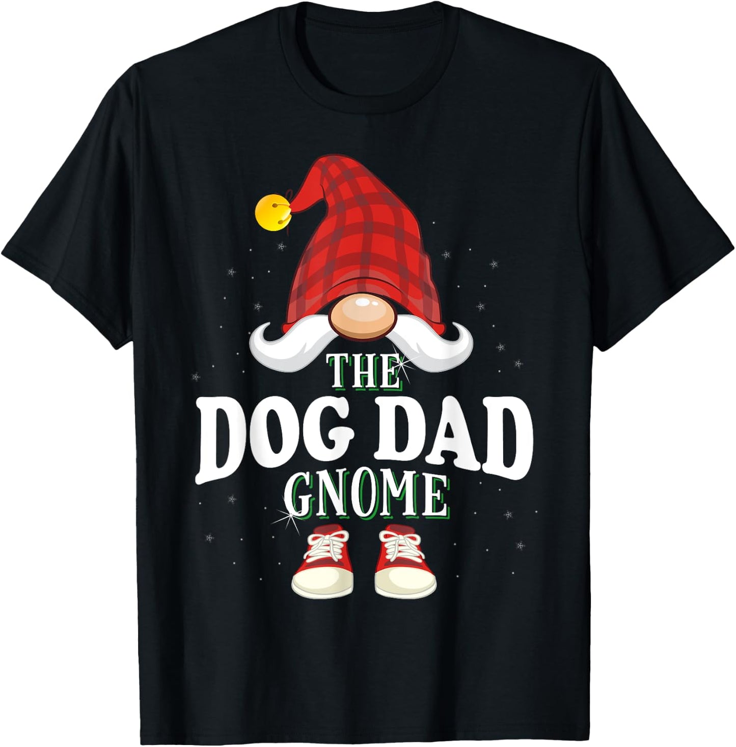 The Dog Dad Gnome Family Christmas Pajama T-Shirt - T-Shirt | Black