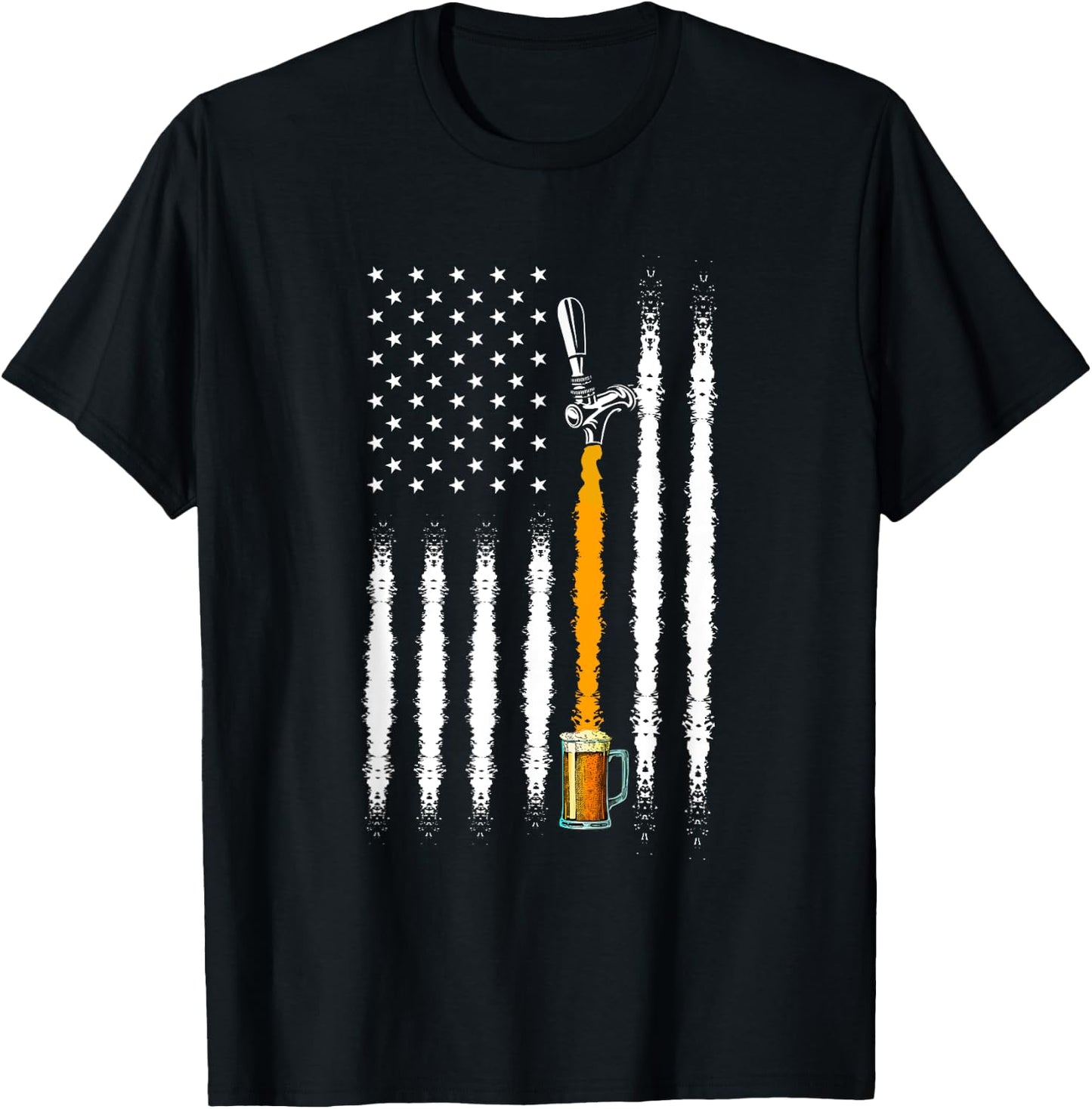 Patriotic US Flag American Brewery Craft Beer T-Shirt - T-Shirt | Black