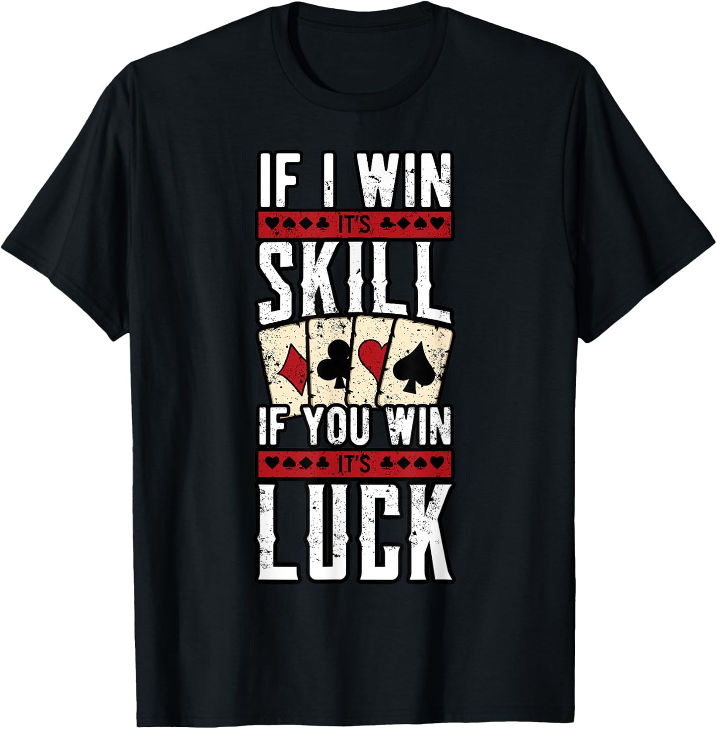 Poker Gambling Gambler Casino Card Game Hand Bluff Fold T-Shirt - T-Shirt | Black