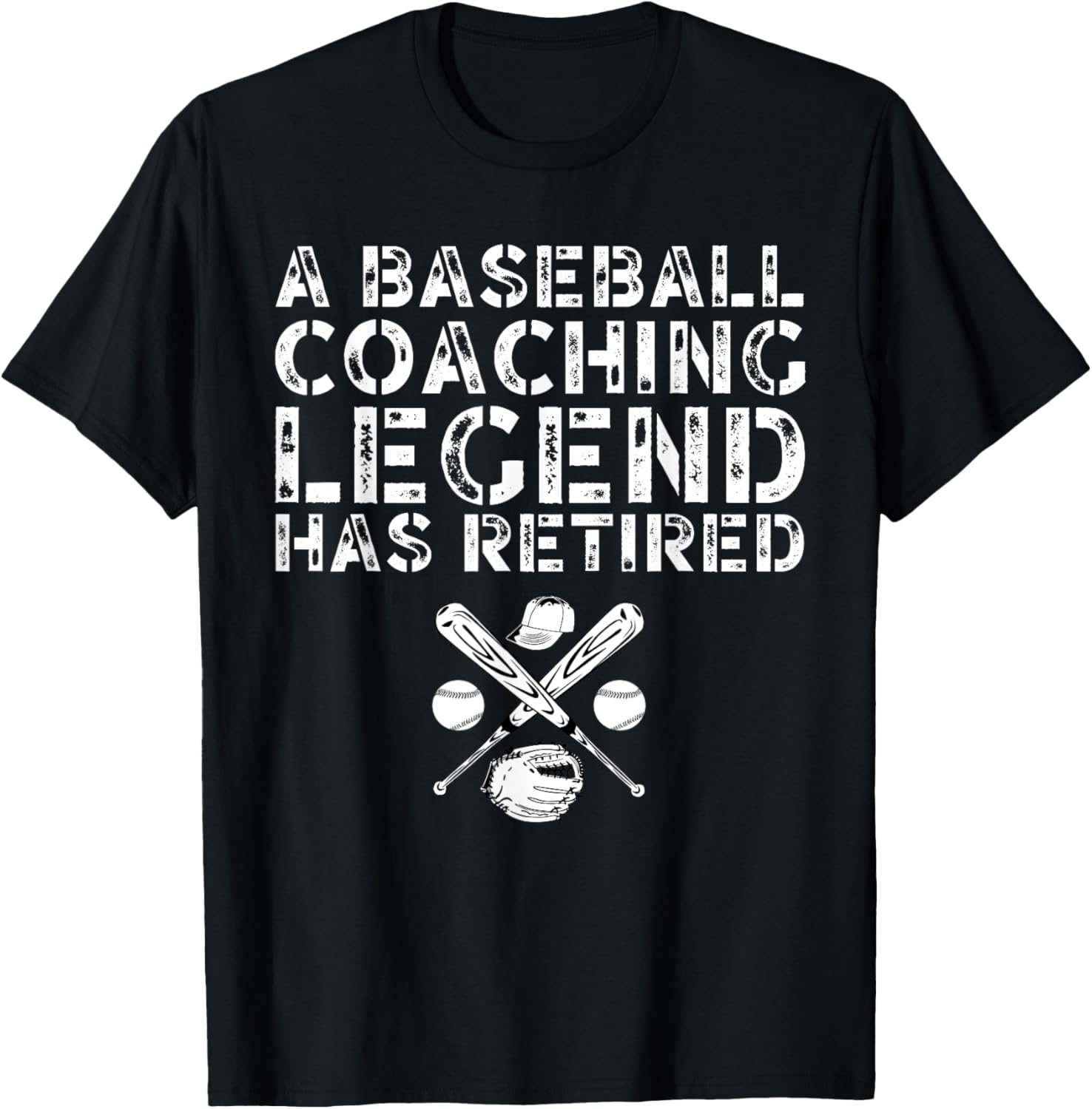 Retired Baseball Coach Thank You Retirement T-Shirt - T-Shirt | Black