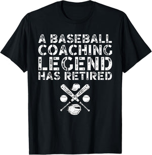 Retired Baseball Coach Thank You Retirement T-Shirt - T-Shirt | Black