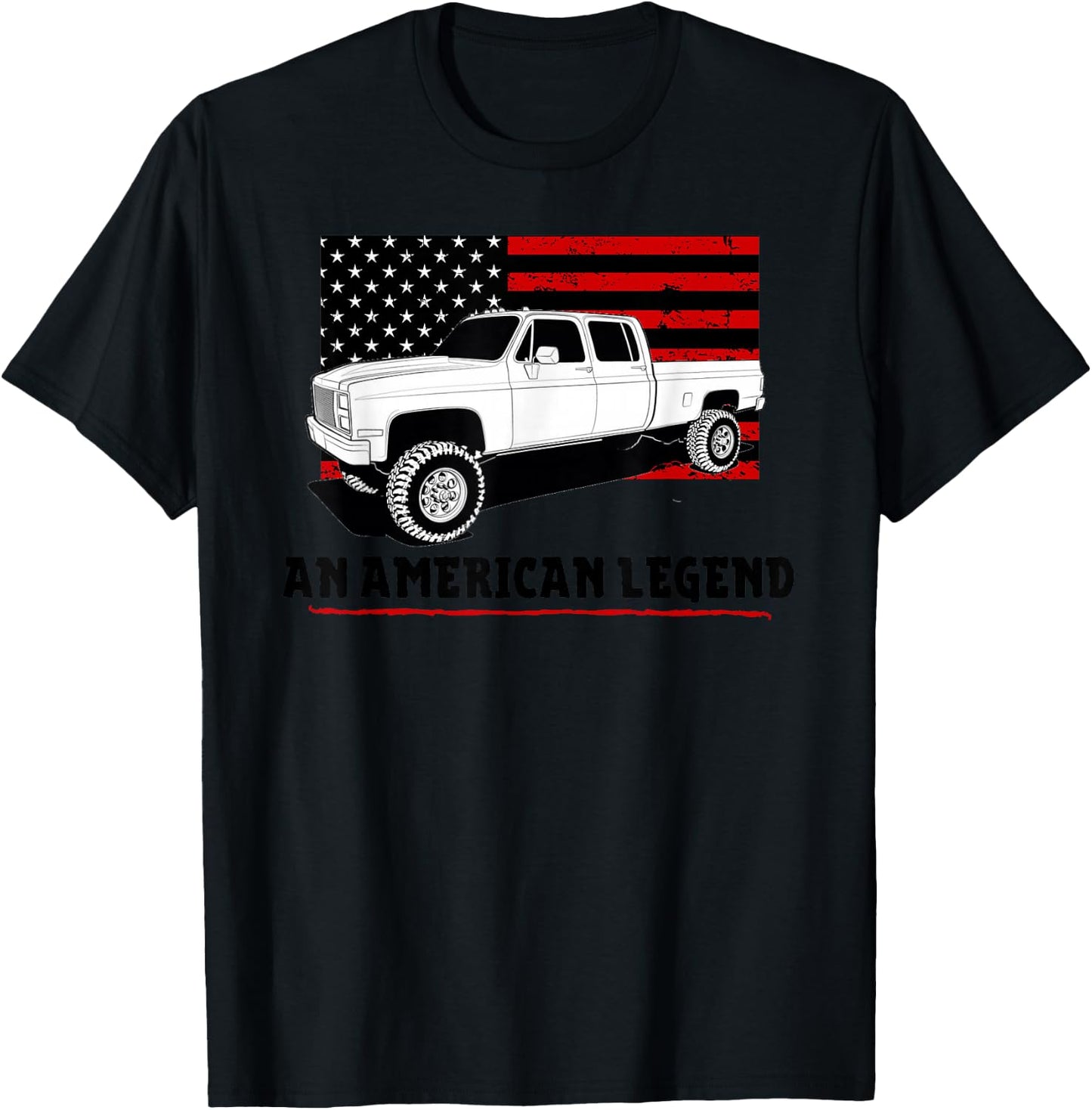Lifted Square Body Truck American Muscle Shirt 4x4 T-Shirt - T-Shirt | Black