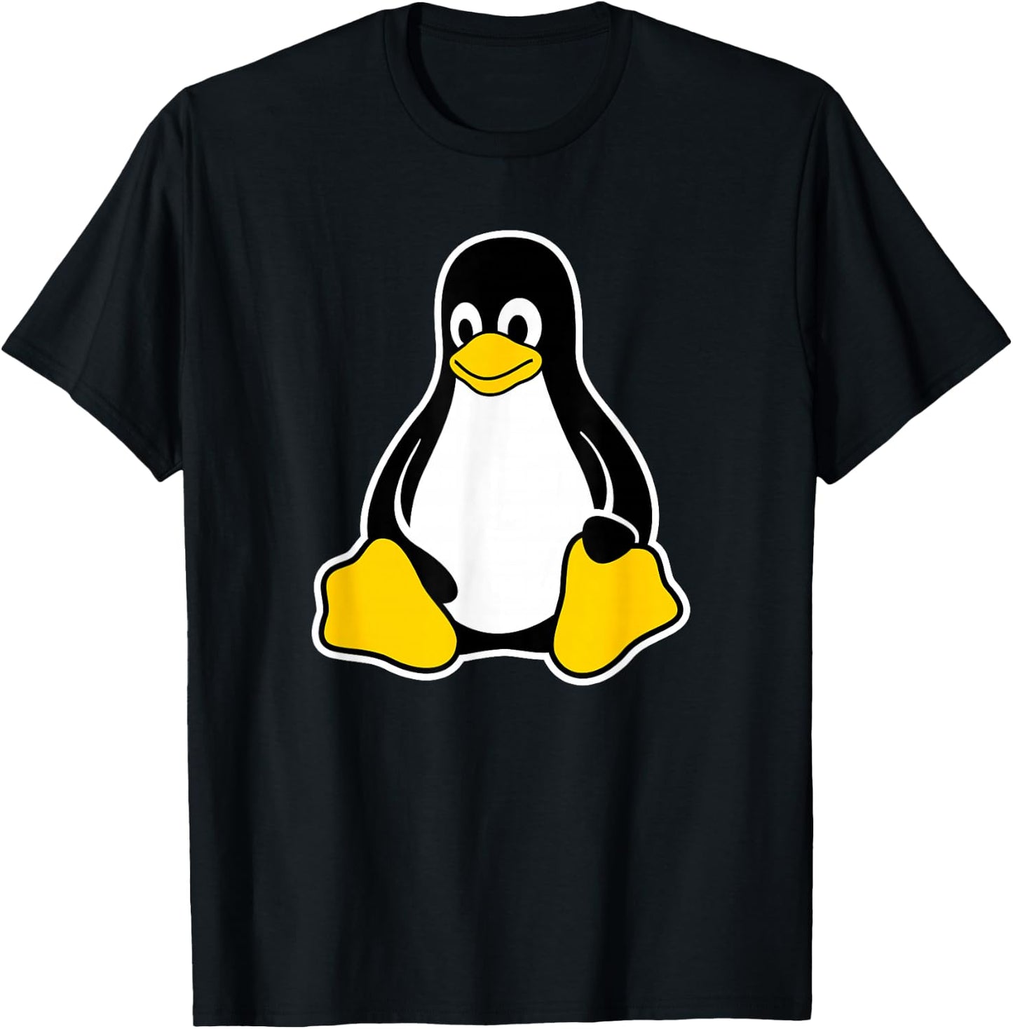 Linux Tux Penguin Mascot Logo Open Source Software Engineer T-Shirt - T-Shirt | Black