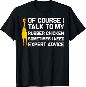 Funny Rubber Chicken Gift Men Women Rubber Chicken Costume T-Shirt - T-Shirt | Black