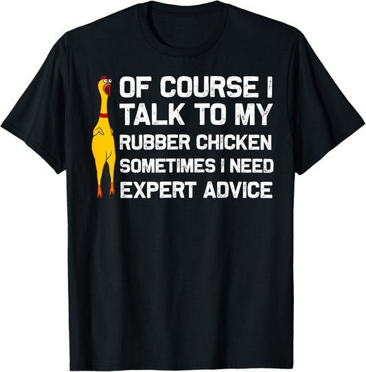 Funny Rubber Chicken Gift Men Women Rubber Chicken Costume T-Shirt - T-Shirt | Black