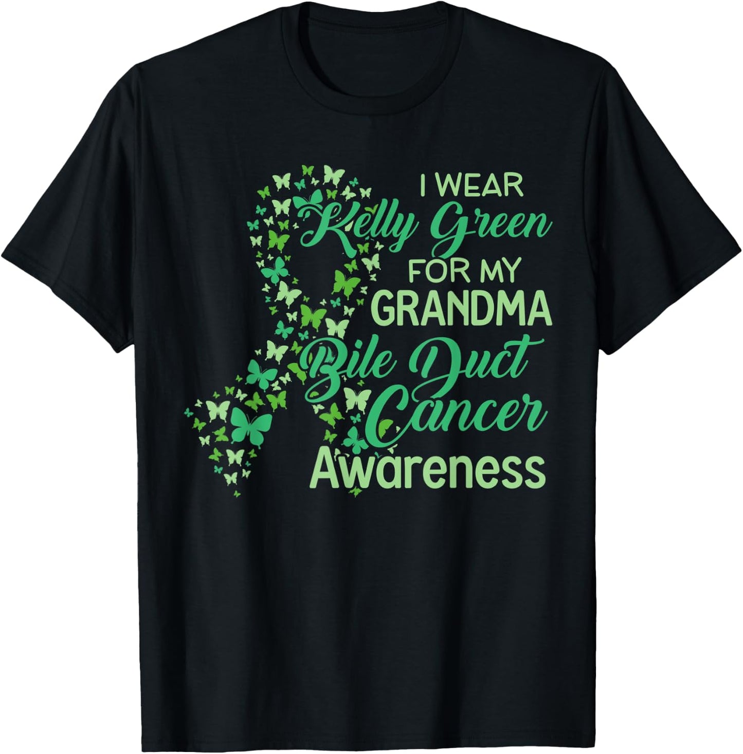 I wear Kelly Green for my Grandma Gallbladder Cancer T-Shirt - T-Shirt | Black
