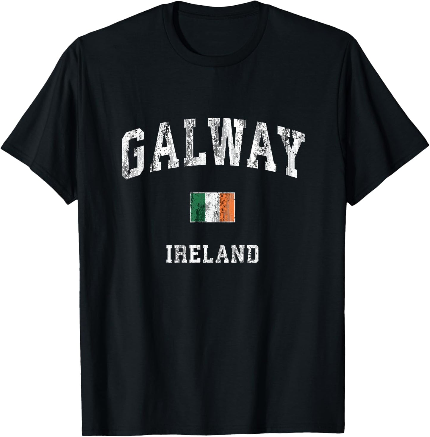 Galway Ireland Vintage Athletic Sports Design T-Shirt - T-Shirt | Black
