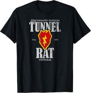 Tunnel Rat - 25th Infantry Vietnam (distressed) T-Shirt - T-Shirt | Black