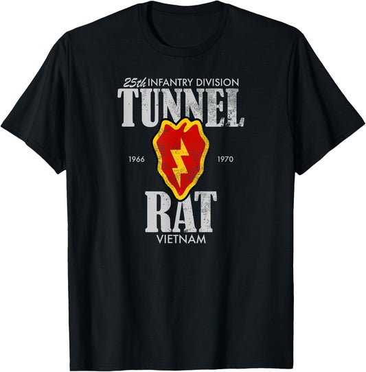 Tunnel Rat - 25th Infantry Vietnam (distressed) T-Shirt - T-Shirt | Black