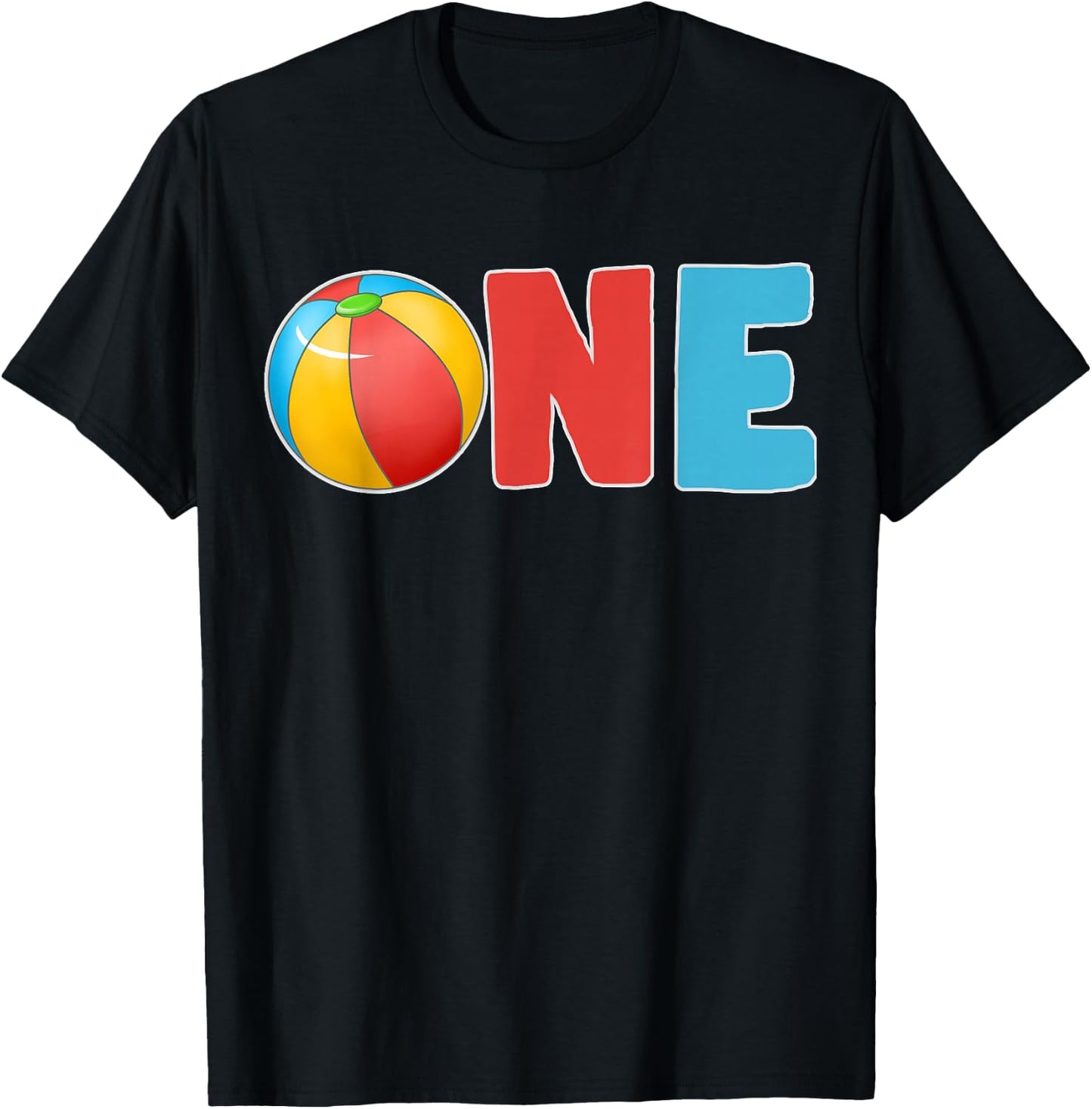 1st Birthday Boy Beach Ball Family Matching Party T-Shirt - T-Shirt | Black