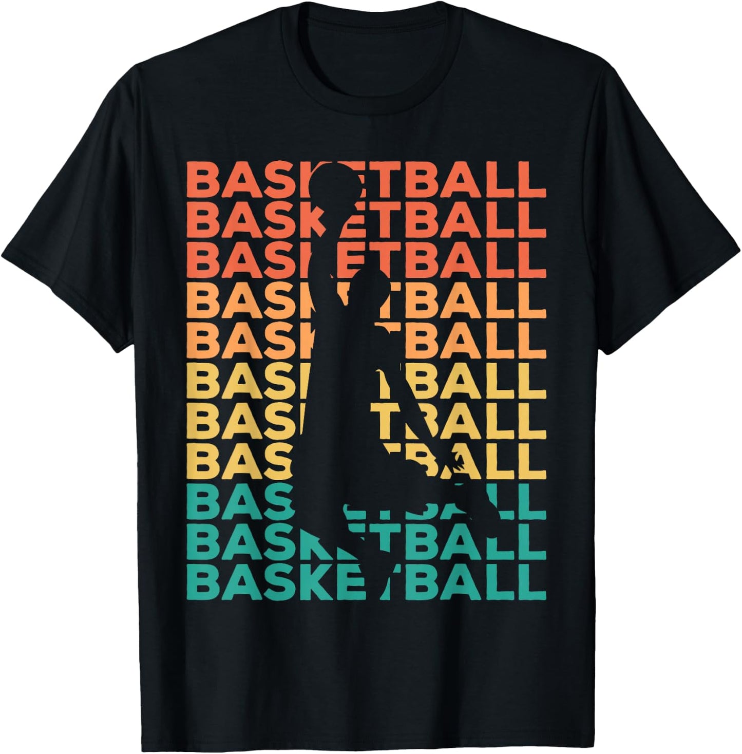 Retro Vintage Basketball Gift Basketball Players T-Shirt - T-Shirt | Black