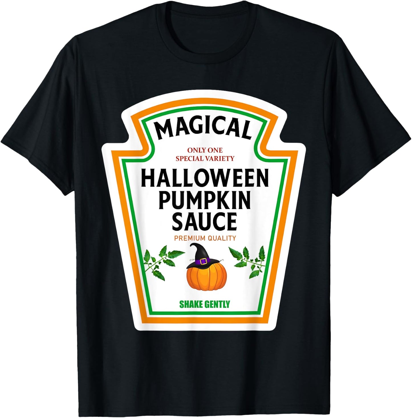 Pumpkin Sauce Halloween 2023 Costume Family Matching Mustard T-Shirt - T-Shirt | Black