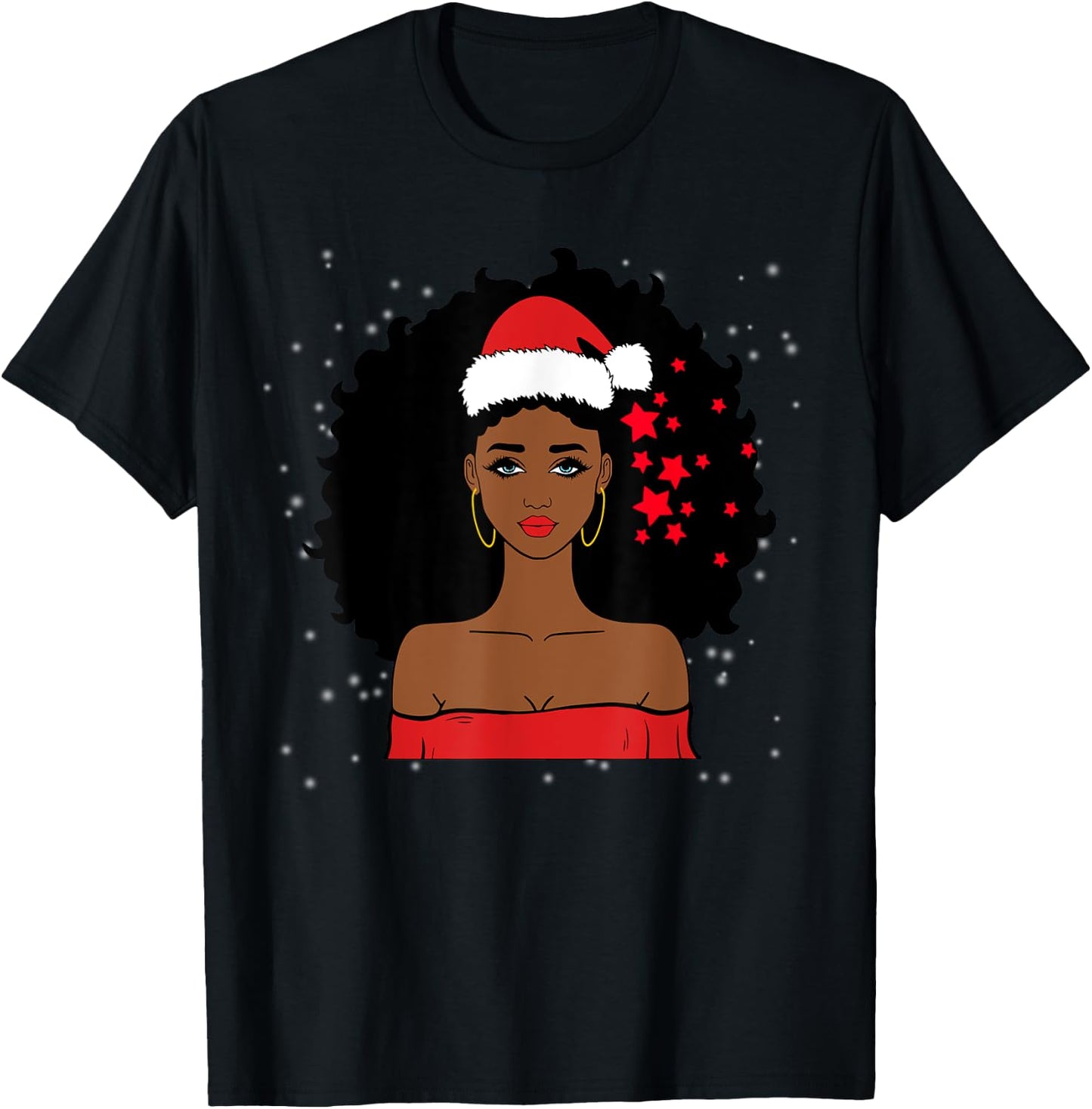 African American Christmas Santa Claus T-Shirt - T-Shirt | Black