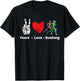 Peace Love Running Birthday Gift Runner T-Shirt - T-Shirt | Black