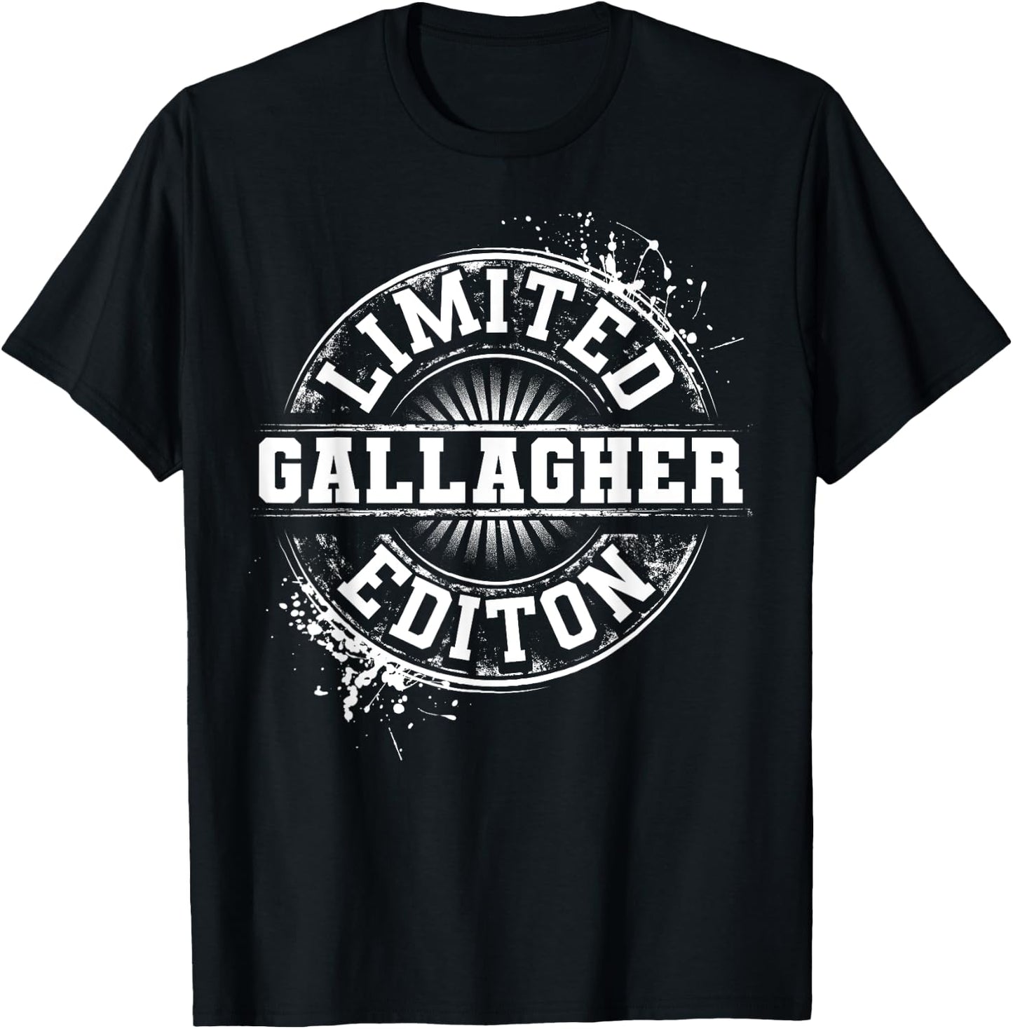 GALLAGHER Funny Surname Family Tree Birthday Reunion Gift T-Shirt - T-Shirt | Black