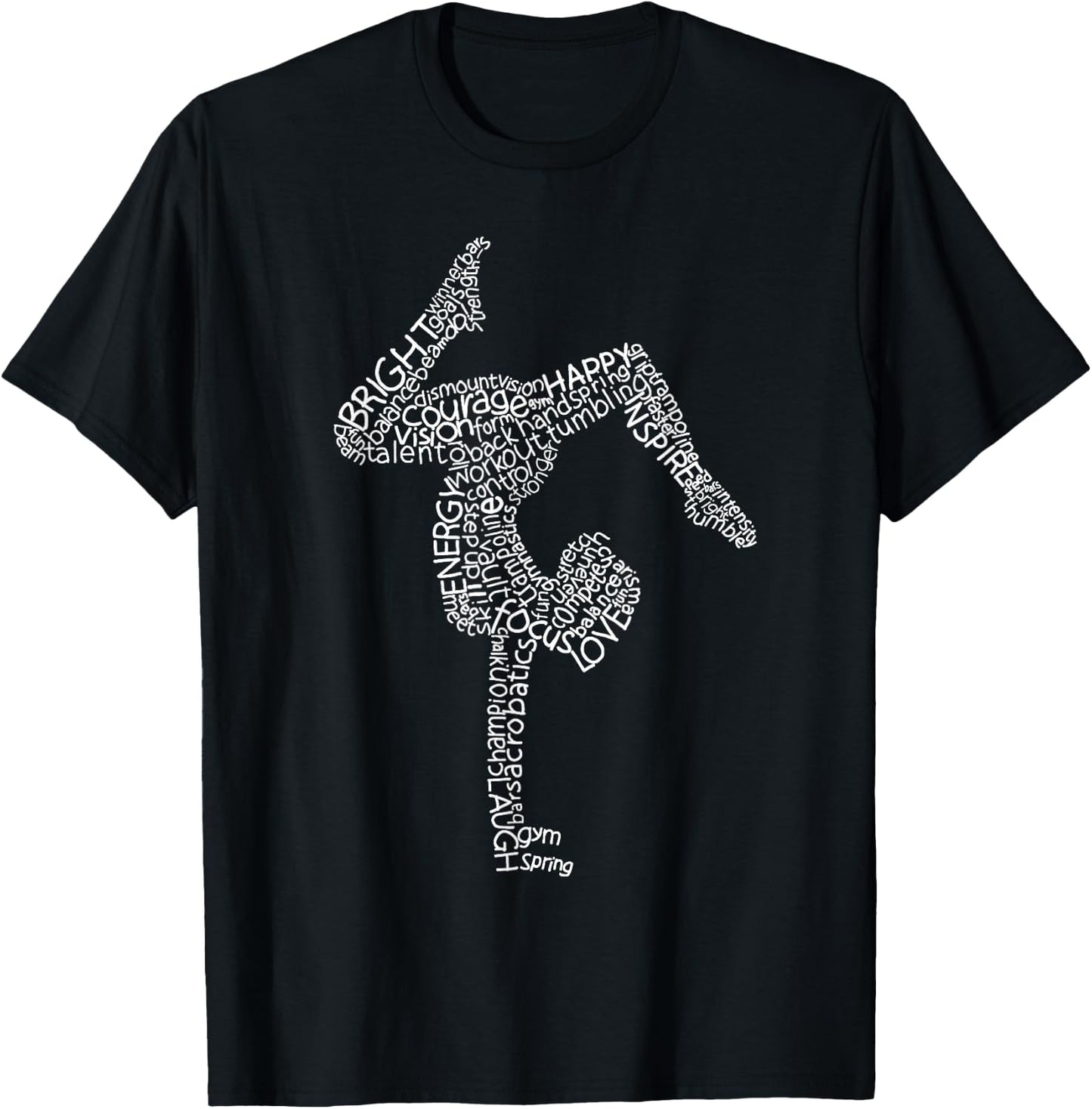 Gymnastics Typography Funny Gymnast Handstand Women Gift T-Shirt - T-Shirt | Black