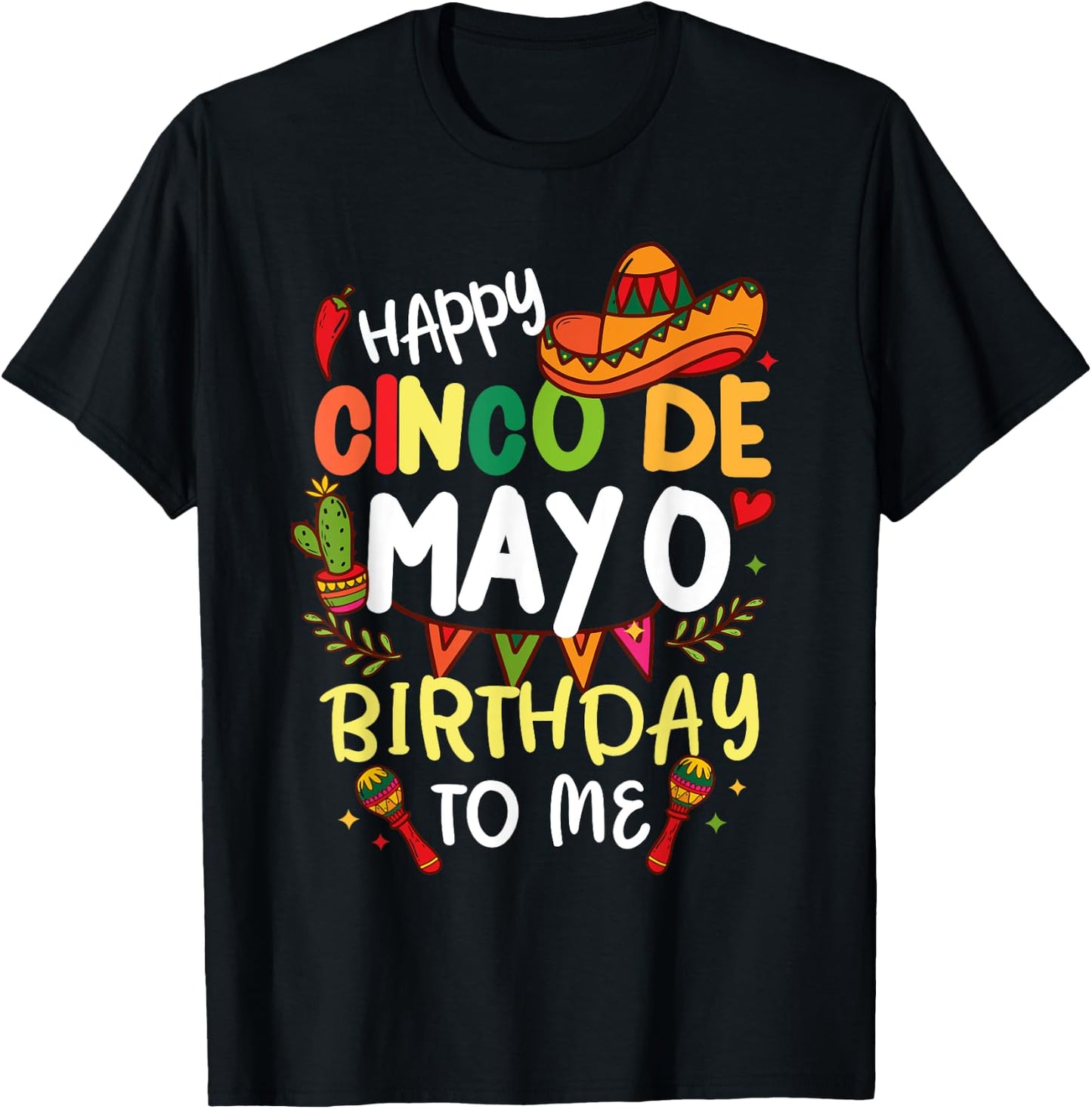 Happy Cinco de Mayo Birthday To Me Mexican Kids T-Shirt - T-Shirt | Black