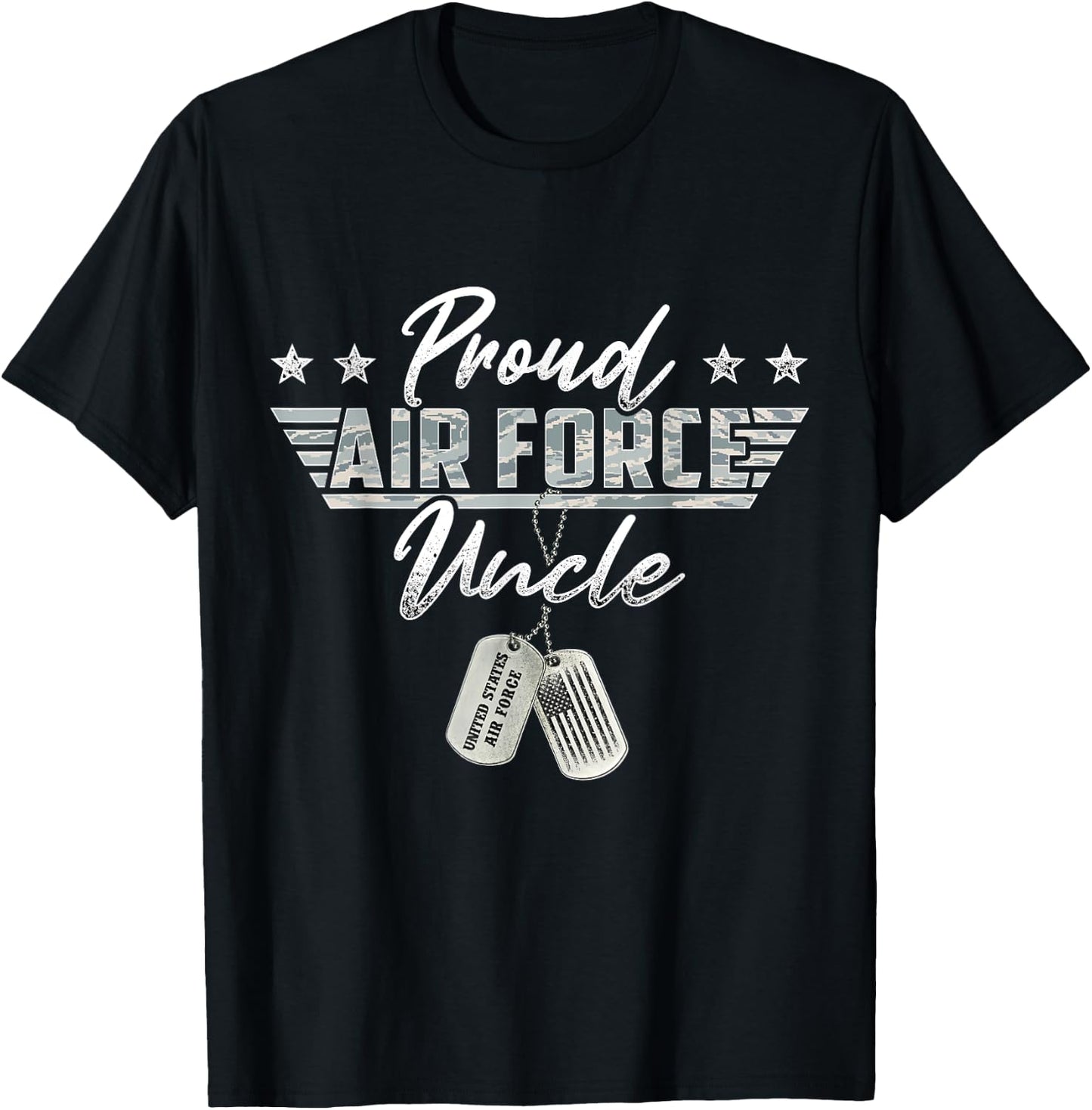 Proud Air Force Uncle Military Air Force Family Matching T-Shirt - T-Shirt | Black