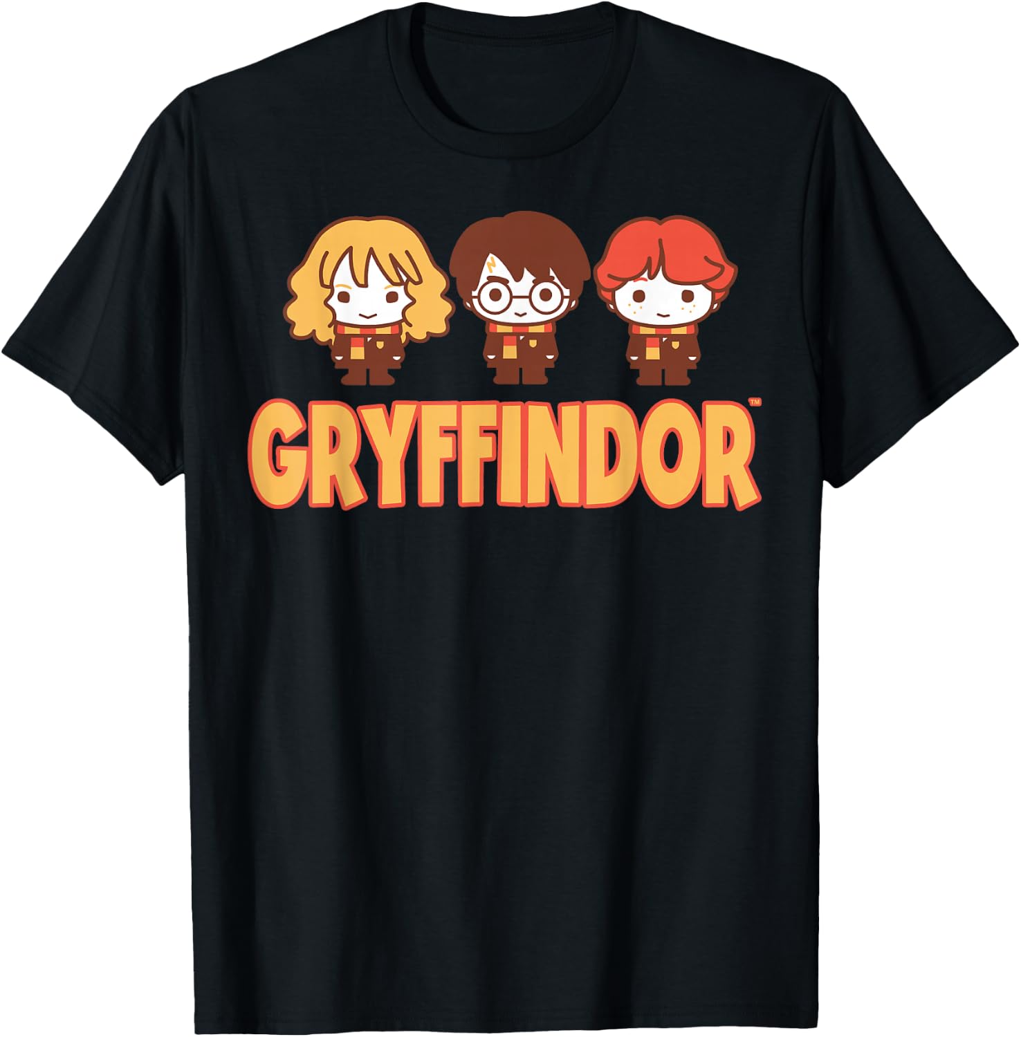 Harry Potter Gryffindor Chibi Trio Small T-Shirt - T-Shirt | Black