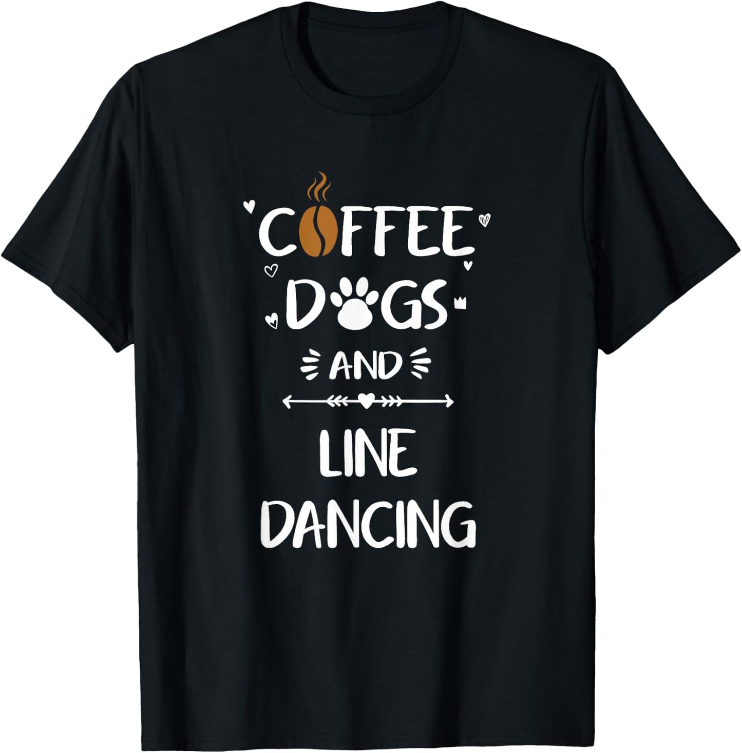 Coffee Dogs & Line Dancing Country Western Dance T-Shirt - T-Shirt | Black