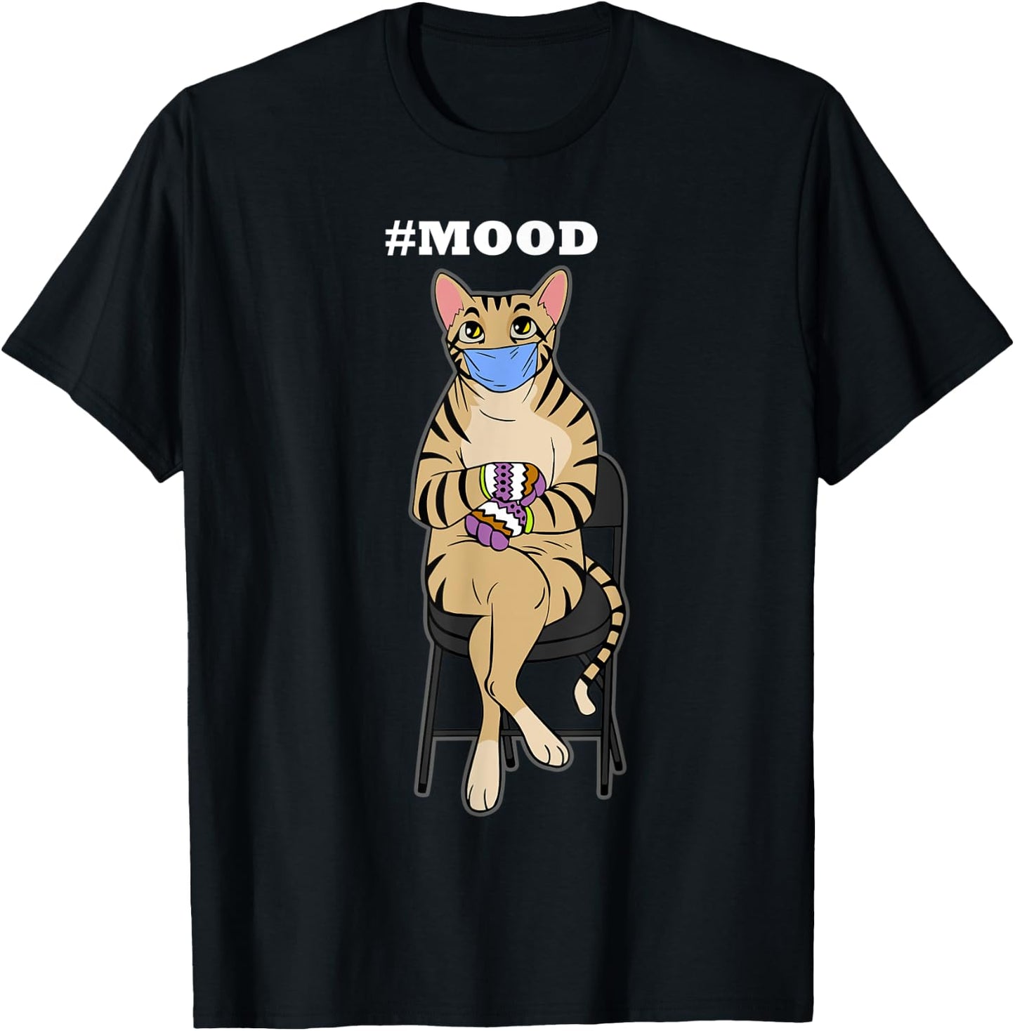 Cat Kitten Tiger Mood Bernie Sanders Mittens Meme Funny Joke Men Women Kids T-Shirt - T-Shirt | Black