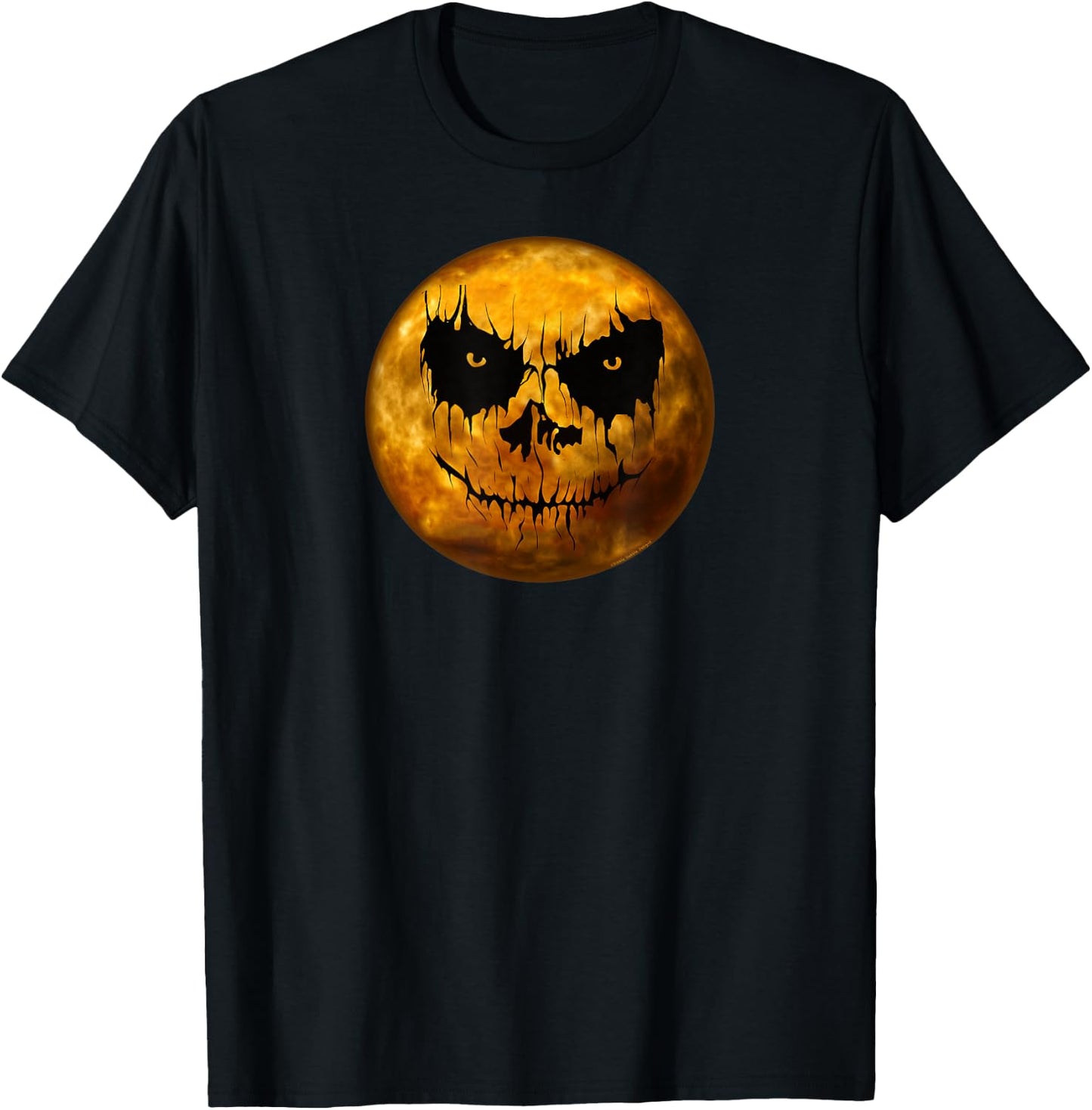 Scary Jack o Lantern Full Moon Halloween T-Shirt - T-Shirt | Black