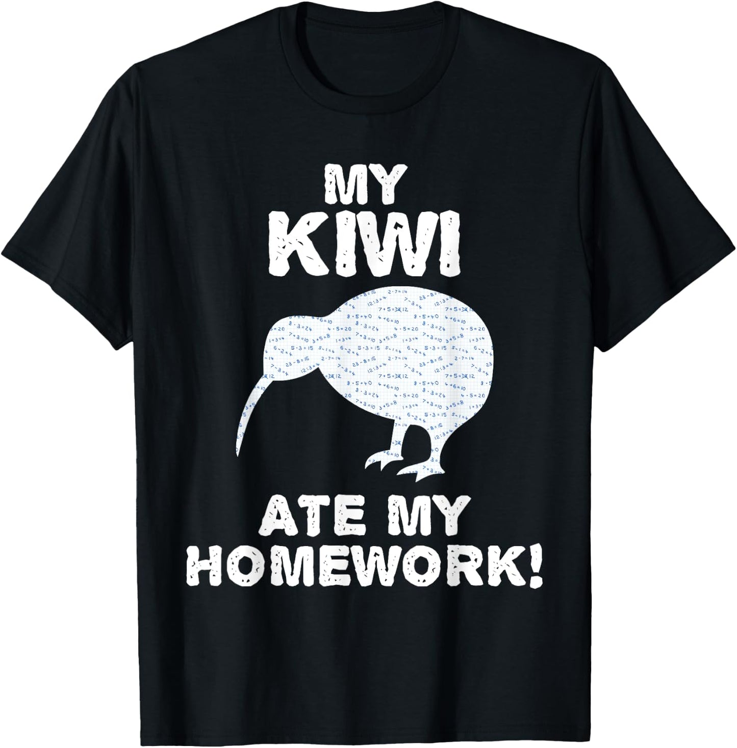 My Kiwi Ate My Homework Bird Animal Back To School Kid T-Shirt - T-Shirt | Black