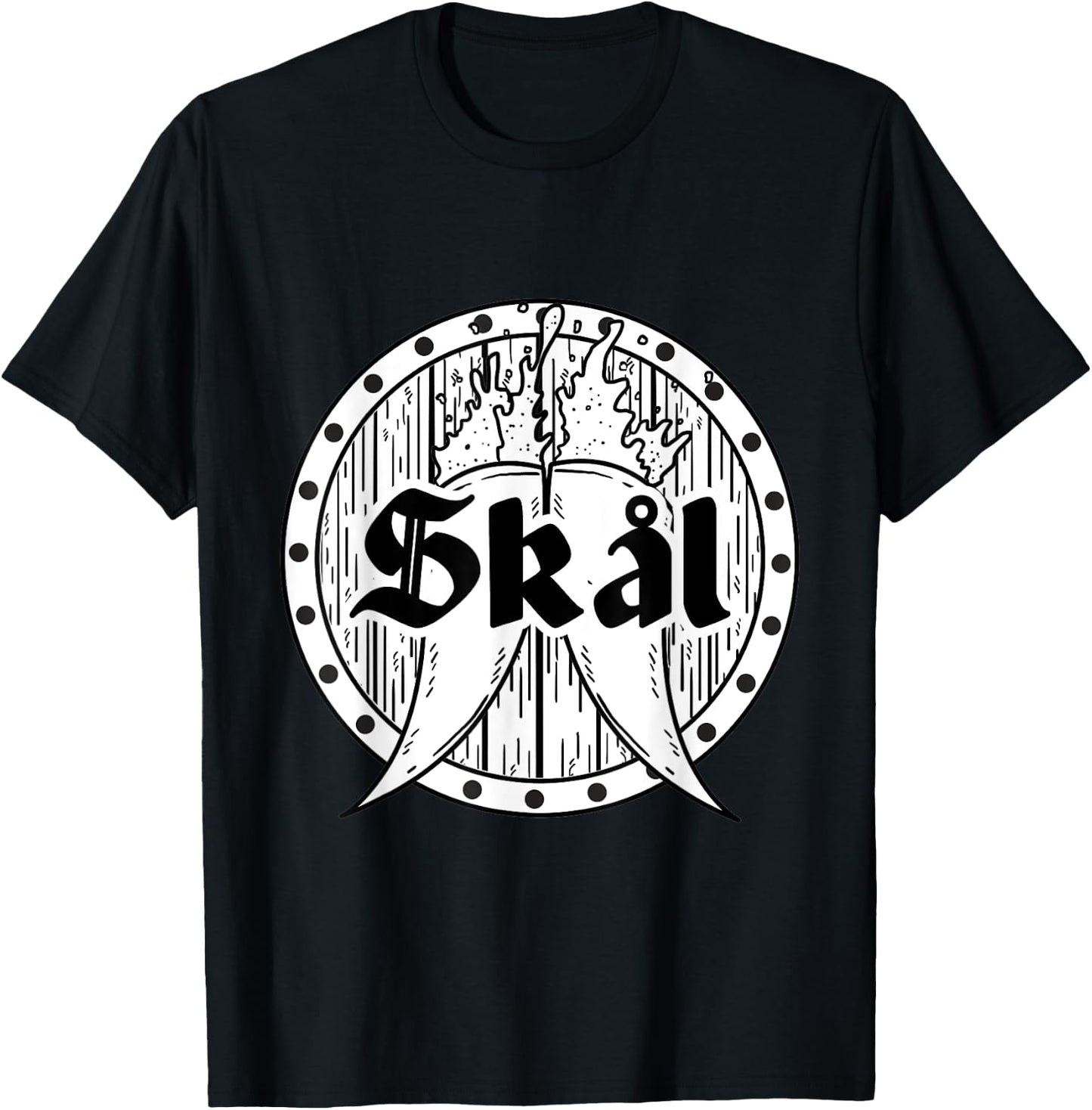 Skal Norwegian Cheers Rune Thor Drinking Horn Viking T-Shirt - T-Shirt | Black