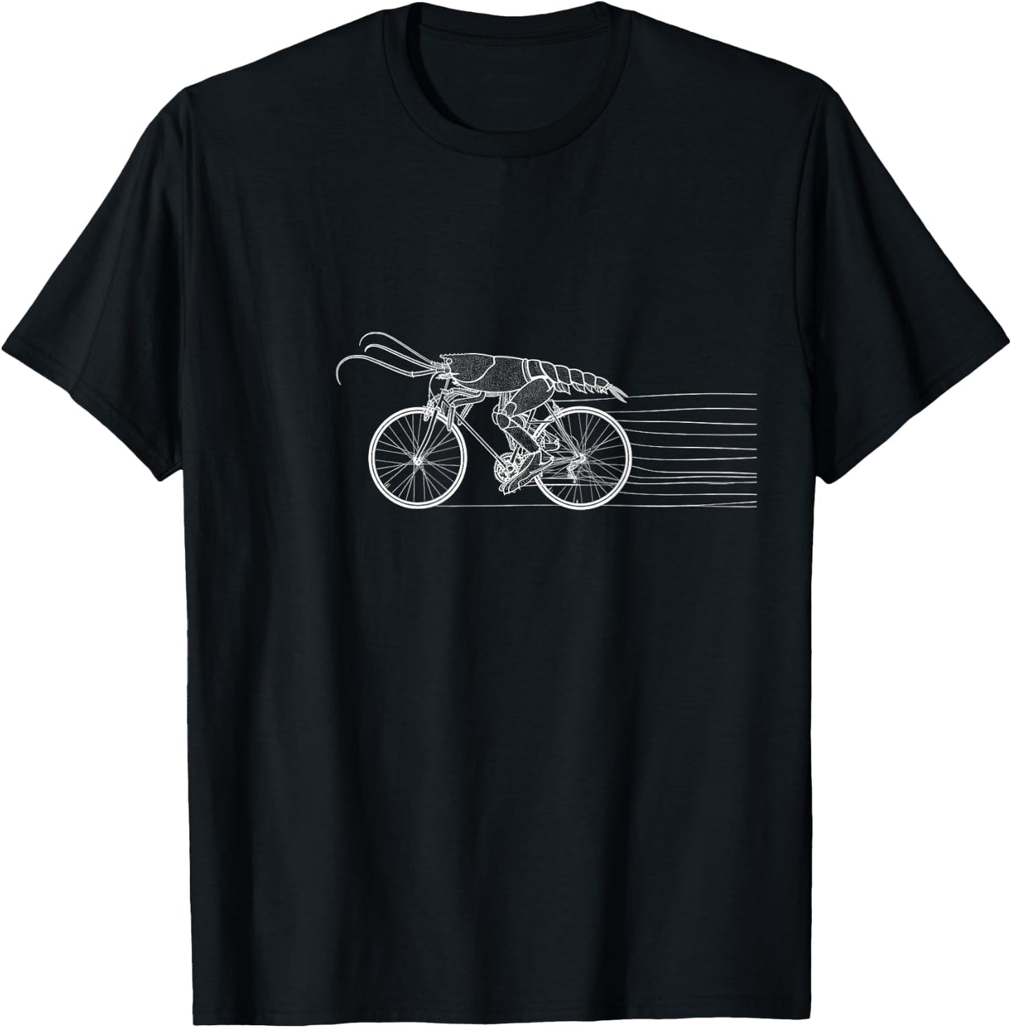 Cycling Lobster Crawfish Funny Mountain Bike Cyclist Bicycle T-Shirt - T-Shirt | Black