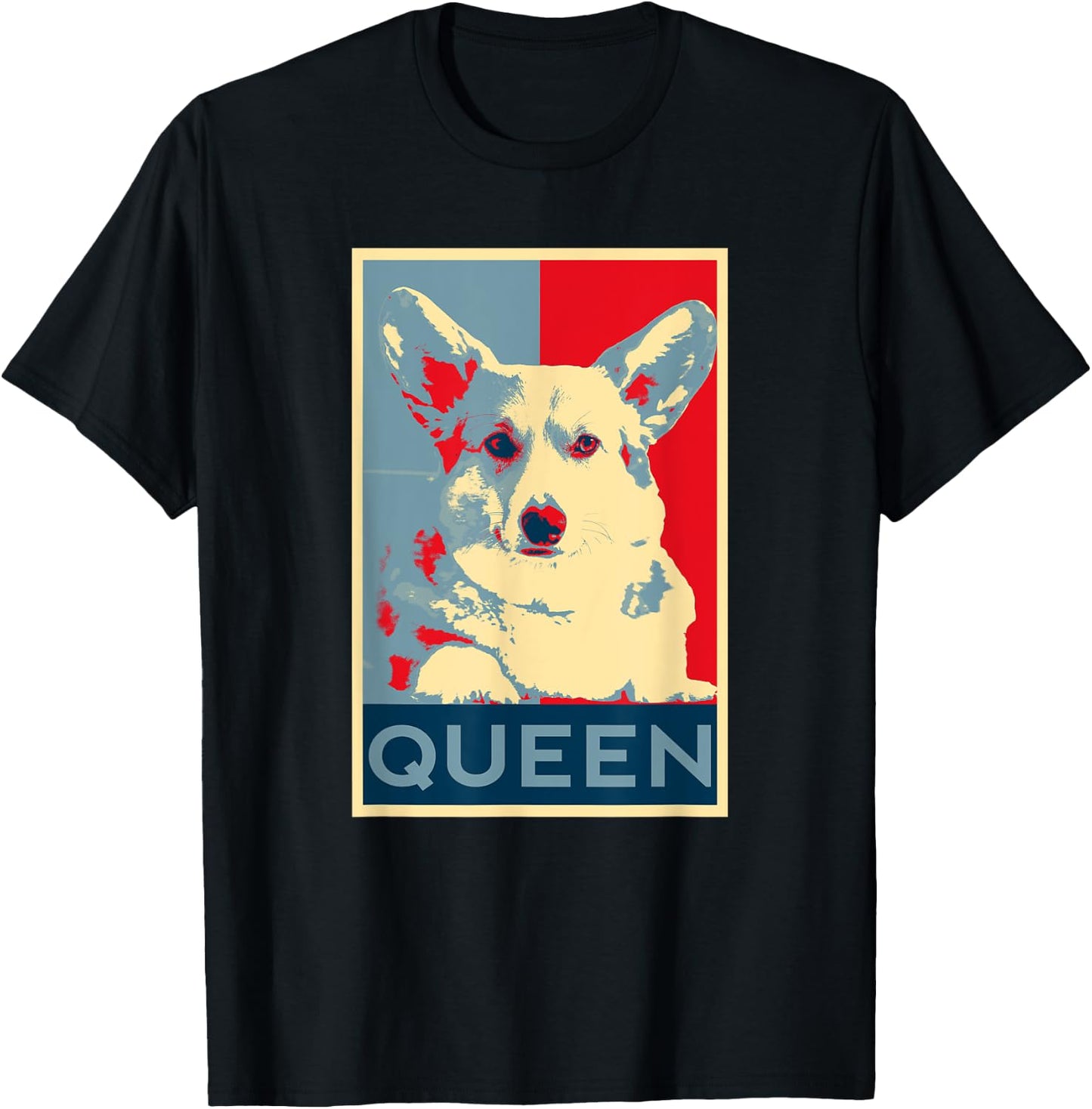 Corgi Queen Funny Corgi Dog Queen of England Men Women Girls Kids T-Shirt - T-Shirt | Black
