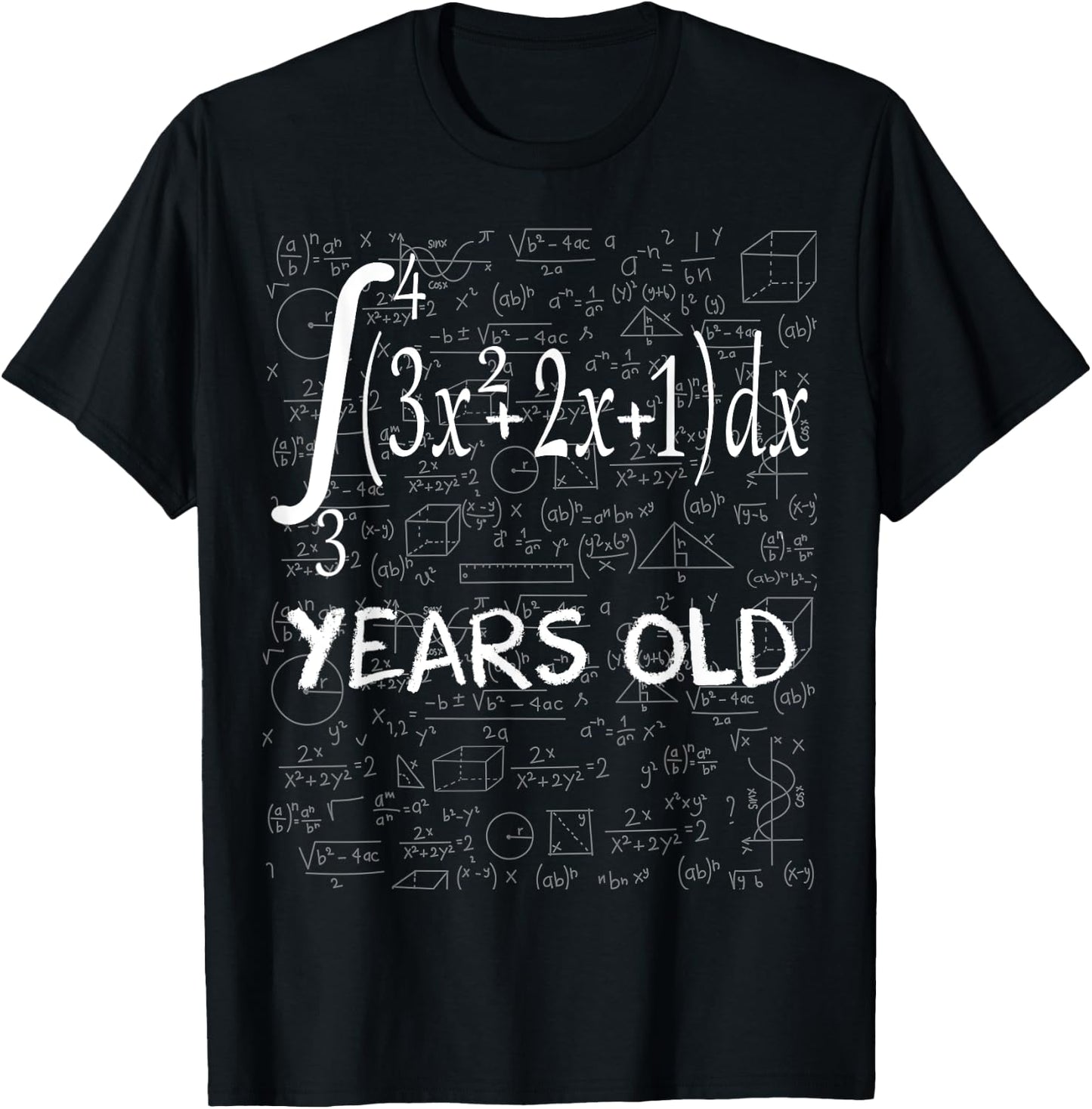 Funny Math Geek Integral Calculus 45th Birthday 45 Years Old T-Shirt - T-Shirt | Black