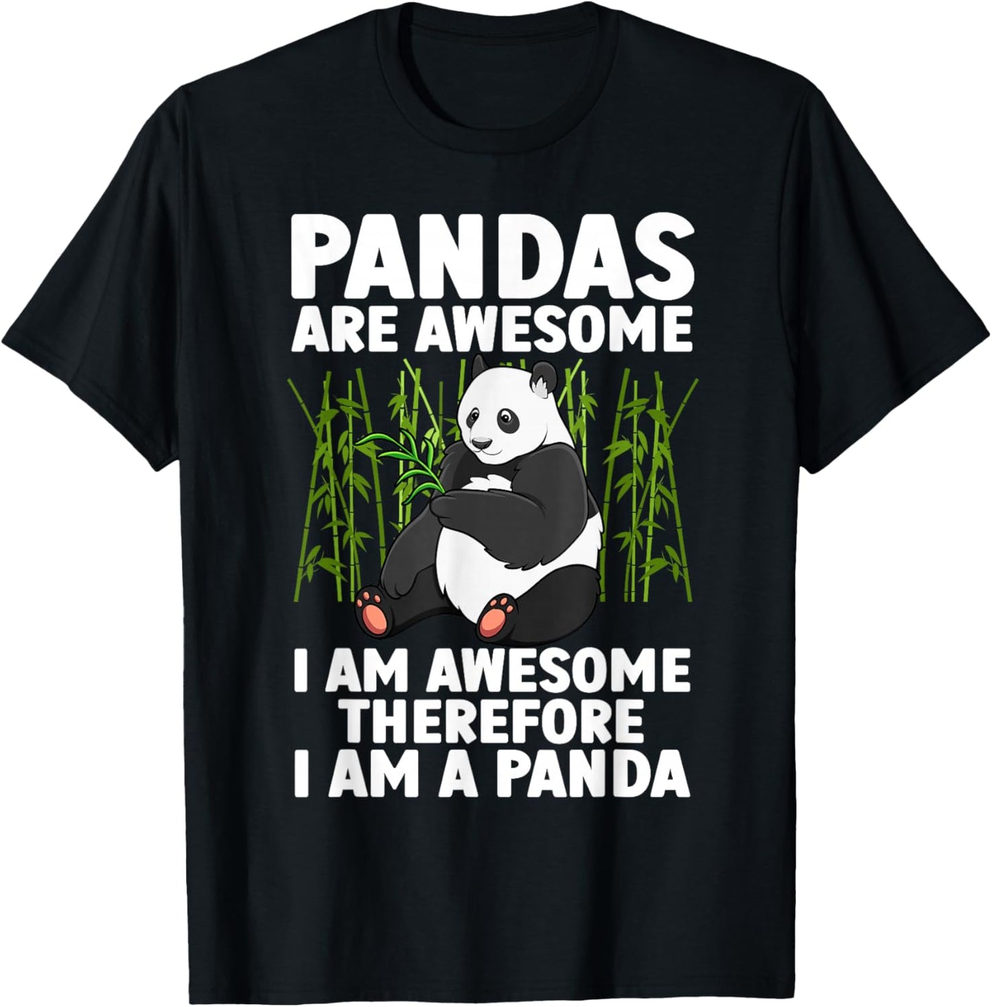 Funny Panda Art Women Giant Panda Bear Panda Lovers T-Shirt - T-Shirt | Black