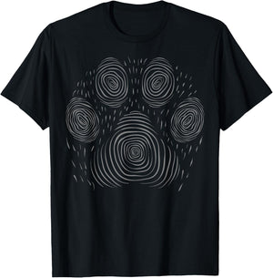 Cuto Dog Paw as Print Line T-Shirt - T-Shirt | Black