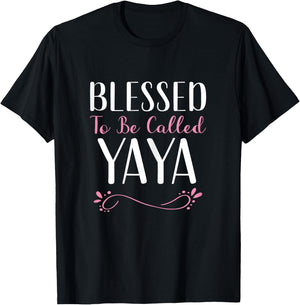 Blessed To Be Called Yaya Grandma Cute Cool T-Shirt - T-Shirt | Black