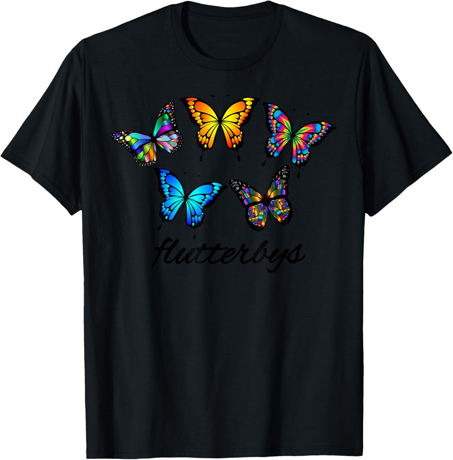 Flutterbys Butterfly Butterflies Trendy Monarch Gardening T-Shirt - T-Shirt | Black